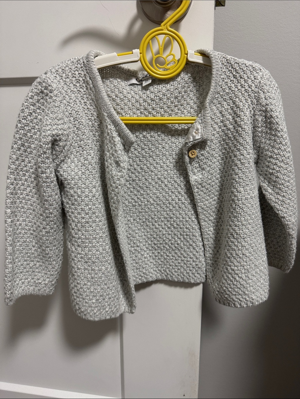 George Light Gray Textured Knit kids sparkle Cardigan